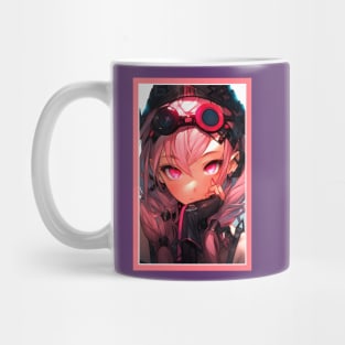 Aesthetic Anime Girl Rosa Pink Black | Quality Aesthetic Anime Design | Premium Chibi Manga Anime Art Mug